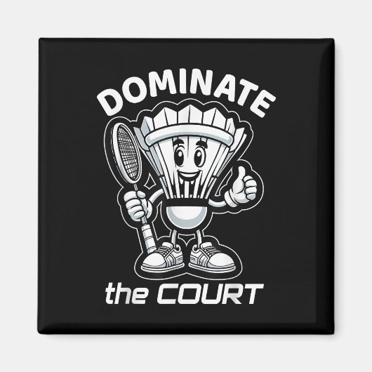 Badminton Forever Cartoon Shuttle und Racket Graph Magnet (Vorne)