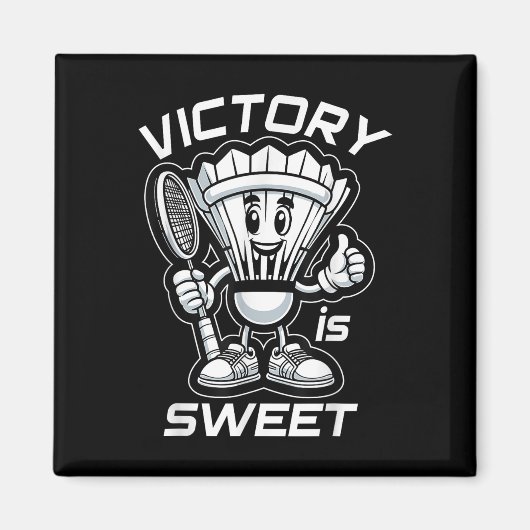 Badminton Forever Cartoon Shuttle und Racket Graph Magnet (Vorne)