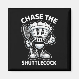 Badminton Forever Cartoon Shuttle und Racket Graph Magnet