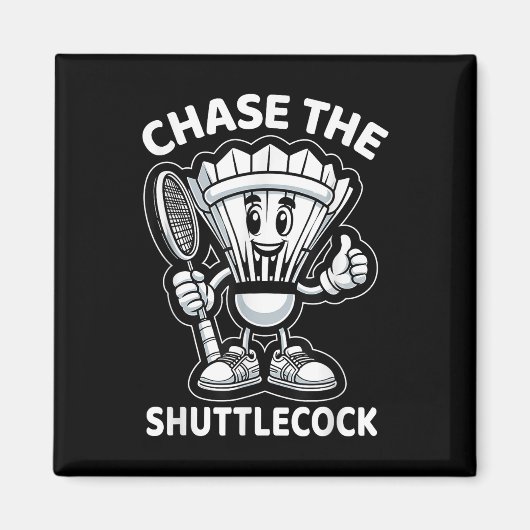 Badminton Forever Cartoon Shuttle und Racket Graph Magnet (Vorne)