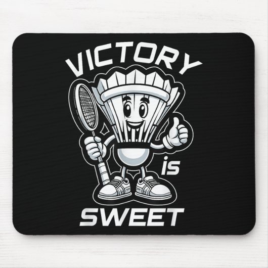 Badminton Forever Cartoon Shuttle und Racket Graph Mousepad (Vorne)