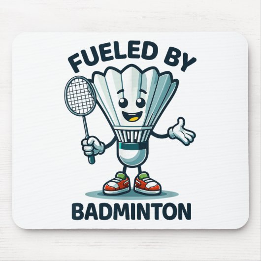Badminton Forever Cartoon Shuttle und Racket Graph Mousepad (Vorne)