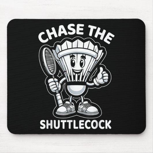 Badminton Forever Cartoon Shuttle und Racket Graph Mousepad (Vorne)
