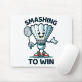 Badminton Forever Cartoon Shuttle und Racket Graph Mousepad (Mit Mouse)