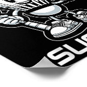 Badminton Forever Cartoon Shuttle und Racket Graph Poster (Ecke)