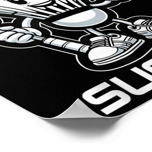 Badminton Forever Cartoon Shuttle und Racket Graph Poster (Ecke)