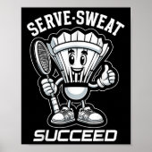 Badminton Forever Cartoon Shuttle und Racket Graph Poster (Vorne)