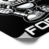 Badminton Forever Cartoon Shuttle und Racket Graph Poster (Ecke)
