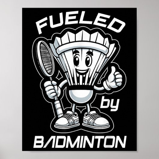 Badminton Forever Cartoon Shuttle und Racket Graph Poster (Vorne)
