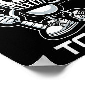 Badminton Forever Cartoon Shuttle und Racket Graph Poster (Ecke)