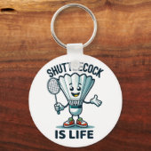 Badminton Forever Cartoon Shuttle und Racket Graph Schlüsselanhänger (Vorderseite)