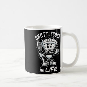 Badminton Forever Cartoon-Shuttle und Schläger Gra Kaffeetasse