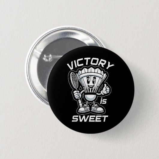 Badminton Forever Cartoon-Shuttlecock und Schläger Button (Vorne & Hinten)