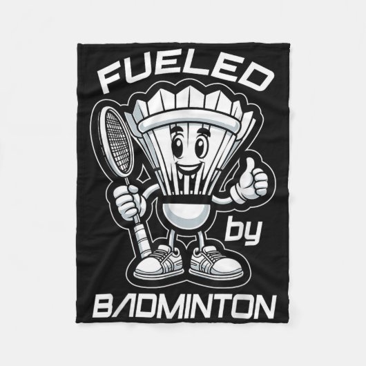 Badminton Forever Cartoon-Shuttlecock und Schläger Fleecedecke (Vorderseite)