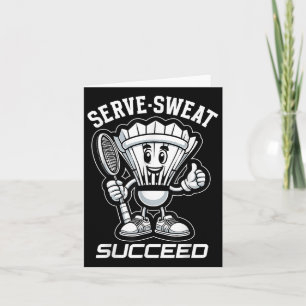 Badminton Forever Cartoon-Shuttlecock und Schläger Karte