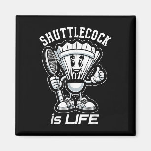 Badminton Forever Cartoon-Shuttlecock und Schläger Magnet