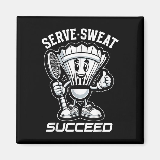 Badminton Forever Cartoon-Shuttlecock und Schläger Magnet (Vorne)