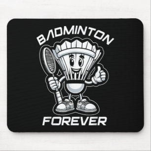 Badminton Forever Cartoon-Shuttlecock und Schläger Mousepad