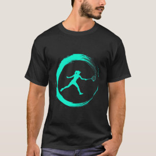 Badminton Frau Mädchen Sport Hobby Kreis T-Shirt