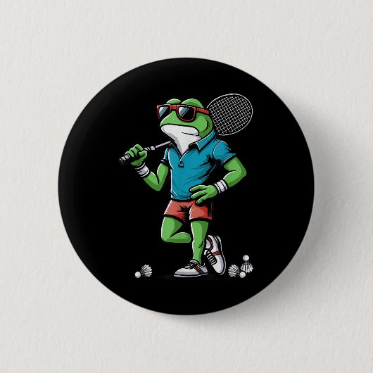 Badminton Frosch Shuttle Poona  Button (Vorderseite)