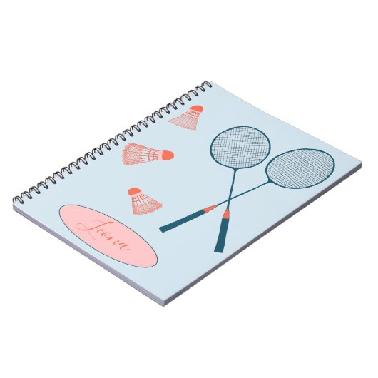 Badminton für zwei Monogramm-Notebooks Notizblock (Linke Seite)