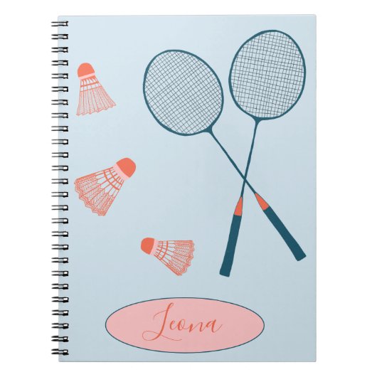 Badminton für zwei Monogramm-Notebooks Notizblock (Vorderseite)