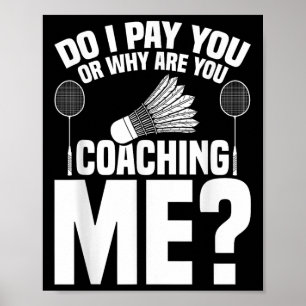 Badminton Game Coachen Shuttle Player Badminton Poster
