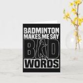 Badminton Game Lover Bad Words Shuttle Badminton Karte (Gelbe Blume)
