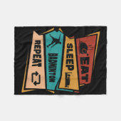 Badminton Game Repeat Shuttle Retro Badminton Play Fleecedecke (Vorderseite (Horizontal))
