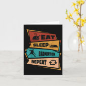 Badminton Game Repeat Shuttle Retro Badminton Play Karte (Gelbe Blume)