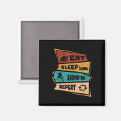 Badminton Game Repeat Shuttle Retro Badminton Play Magnet (Vorderseite/Rückseite)
