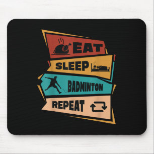 Badminton Game Repeat Shuttle Retro Badminton Play Mousepad