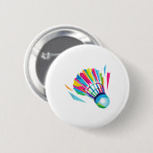 Badminton Game Shuttle Sport Badminton Pop Art Button (Vorne & Hinten)