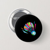 Badminton Game Shuttle Sport Badminton Pop Art Button (Vorne & Hinten)