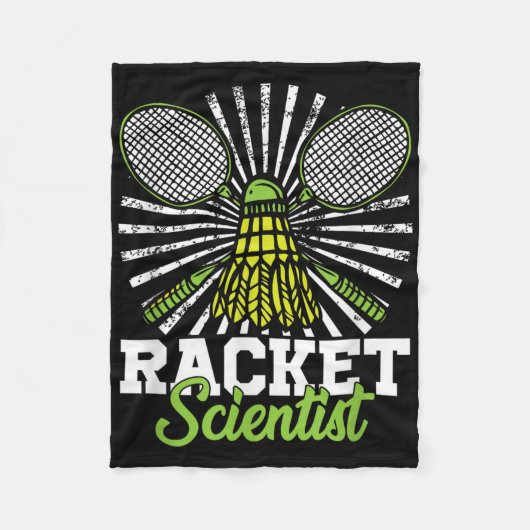 Badminton-Geschenk-Shuttle-Racket-Wissenschaftler Fleecedecke (Vorderseite)