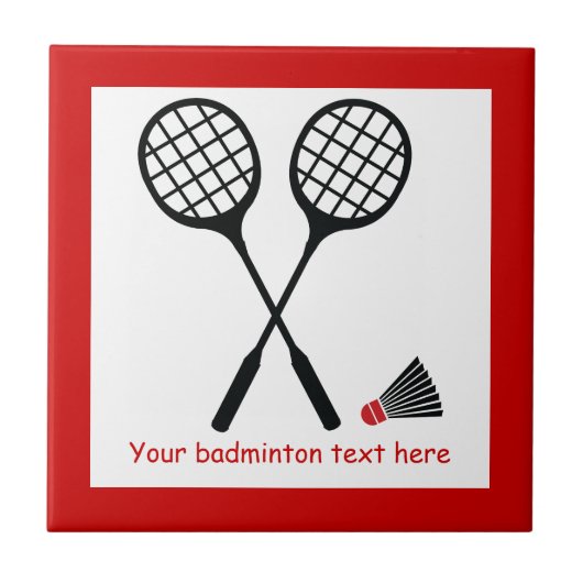 Badminton-Geschenke, Schläger und Shuttlecck-Brauc Fliese (Vorderseite)