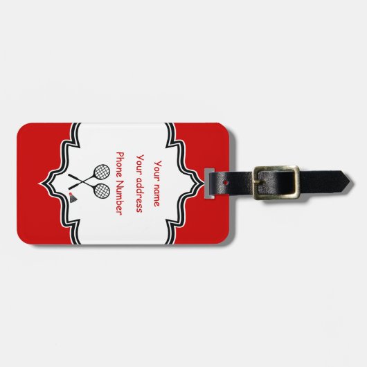 Badminton-Geschenke, Schläger und Shuttlecck-Brauc Gepäckanhänger (Vorderseite horizontal)