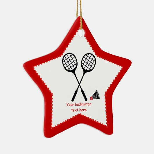 Badminton-Geschenke, Schläger und Shuttlecck-Brauc Keramik Ornament (Rechts)