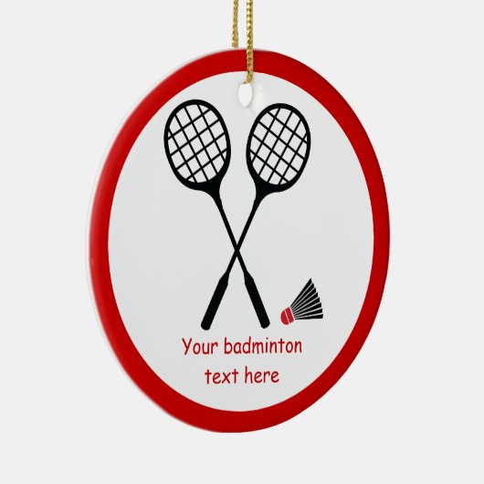 Badminton-Geschenke, Schläger und Shuttlecck-Brauc Keramik Ornament (Rechts)