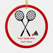 Badminton-Geschenke, Schläger und Shuttlecck-Brauc Keramik Ornament (Vorne)