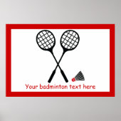 Badminton-Geschenke, Schläger und Shuttlecck-Brauc Poster (Vorne)