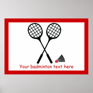 Badminton-Geschenke, Schläger und Shuttlecck-Brauc Poster