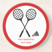 Badminton-Geschenke, Schläger und Shuttlecck-Brauc Sandstein Untersetzer (Vorne)