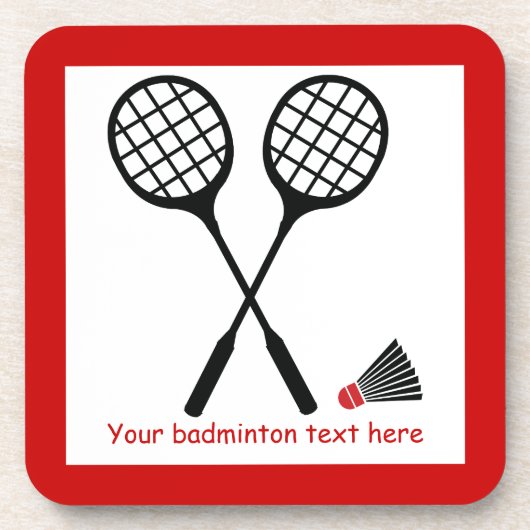 Badminton-Geschenke, Schläger und Shuttlecck-Brauc Untersetzer (Vorderseite)