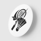 Badminton-Geschenkideen Runde Wanduhr (Winkel)
