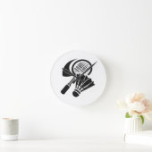 Badminton-Geschenkideen Runde Wanduhr (Zuhause)
