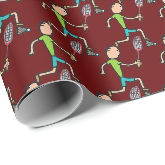 Badminton Geschenkpapier (Rolleneckpunkt)