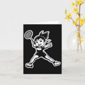 Badminton Girl Comic Shuttle Player Karte (Gelbe Blume)