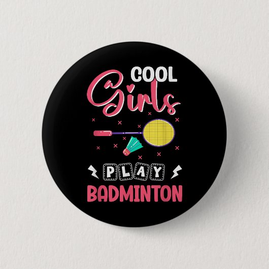 Badminton Girl Shuttle Badminton Lover Button (Vorderseite)