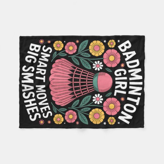 Badminton Girl Shuttle Funny Badminton Fleecedecke (Vorderseite (Horizontal))